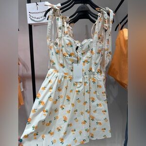 Orange Print Poplin Dress